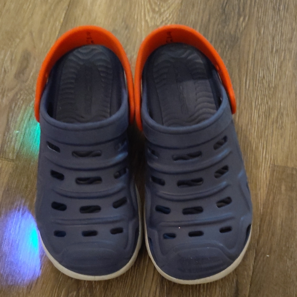 Kids Navy and Orange Clogs